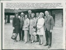 1970 Former Pres Johnson, Apollo 12 Astronauts & Wives Politics Wirephoto 7X9 picture