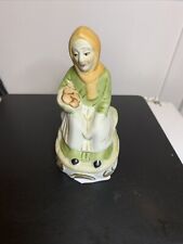 Vintage Capodmonte Style Figurine Of Lady Holding A Fruit Basket  picture