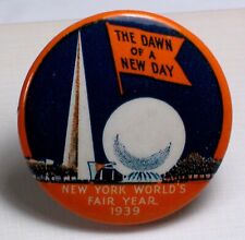Two 1939 New York World's Fair pinbacks. Dawn New Day & Go Grand Union picture