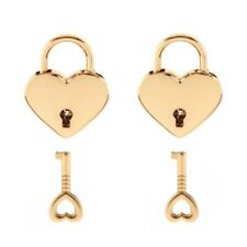 Small Metal Heart Shaped Padlock Mini Lock with Key for Jewelry Box Storage B... picture