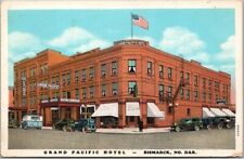 Bismarck, North Dakota Postcard GRAND PACIFIC HOTEL Street View c1930 Curteich picture
