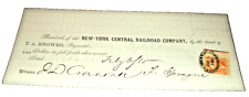 FEBRUARY 1865 NYC NEW YORK CENTRAL RAILROAD PAYMASTER RECEIPT ROCHESTER NEW YORK picture