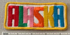 Vintage 1969s-70s ALASKA Twill Embroidered Travel Souvenir PATCH AK Badge  picture