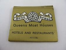Vintage Advertising Matchbook: England British Queens Moat Houses Hotel Restaur. picture