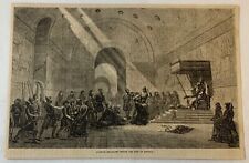 1877 magazine engraving~ CAPTIVE ISRAELITES BEFORE THE KING OF ASSYRIA picture