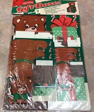 Vintage NOS Gift Inc Christmas Bear Gift Boxes New Set Of 7 Cute Pre 1974 picture