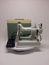 VTG 1964 Singer 221K White Featherweight Model Sewing Machine w/ Case EV956802 picture