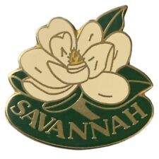 Savannah Georgia State Flower Cherokee Rose Travel Souvenir Pin picture