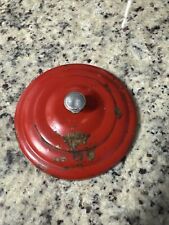 Vintage LANCE RED METAL LID (ONLY) With Knob For Glass Counter Jar ~ 7 3/4