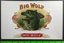 Vintage Big Wolf Head Cigar Box Label picture