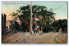 1907 Two Roads Broadway Square New Haven Connecticut CT Antique Posted Postcard picture