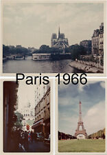 Three Color Photos Paris France 1966 Eiffel Tower Sacre Coeur Notre Dame picture