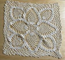 ~15” Square Vintage Elegant Handmade Crocheted Doily picture