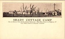 Lafayette, CO Colorado  SHADY COTTAGE CAMP  Roadside  BOULDER COUNTY  Postcard picture