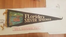 Vintage Florida’s Silver Springs Souvenir Felt Pennant Banner 26”, Boat Motif picture
