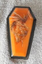 Dragon coffin trinket box handmade with resin Orange & Black w/glitter picture