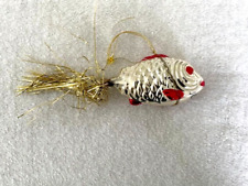 Vintage German Glass SILVER RED Fish Figural Ornament Circa Early 1900s WIRE picture