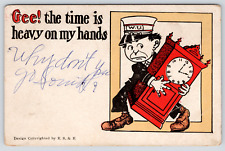 Postcard Gee the time is heavy on my hands Posted Dec 30 1906 picture
