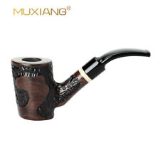 MUXIANG Poker Carved Tobacco Pipe Bent Stems with Smoking Accessories 9mm Filter picture