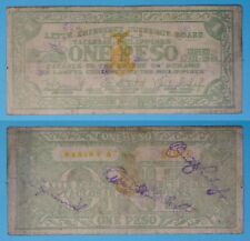 1942 Philippines ~ LEYTE 1 Peso ~ F ~ WWII Emergency Note ~ LEY-104 picture