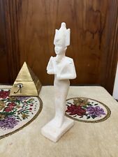 Egyptian God Osiris Statue with manifest details from alabaster stone , Handmade picture