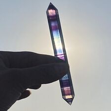 1pc Natural Rainbow fluorite obelisk gem quartz crystal wand point healing 35g+ picture