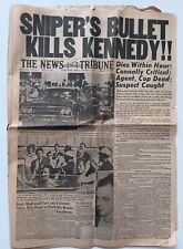 Newspaper The News Tribune 22 November 1963 Snipers Bullet Kills Kennedy Complet picture