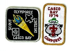 Vintage Lot of 2 1974 1975 Casco Bay Boy Scout Patches Olymporee Camporee BSA picture