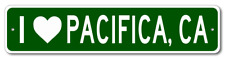 I Love Pacifica, California Metal Wall Decor City Limit Sign - Aluminum picture