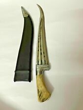 1920 Indo Persian Stag Buck Khanjar Dagger Steel Blade Antique Collectible picture