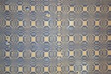 antique coverlet blue white 72x80 wool/linen original 1800s rough cutter  picture