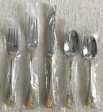 NEW Lenox KELLY GOLD Stainless 18-8 Glossy 5 Piece Setting picture