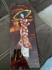Wall Plaques Lacquered Wood Inlaid Abalone Shell Vietnamese Woman picture