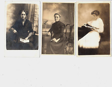 (5) Real Photo Postcards RPPC - Five Postcards of Women with Book picture