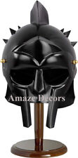 Gladiator Movie Black Helmet Roman Arena Knight Maximus Medieval Armour Helmet picture