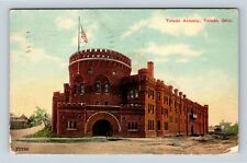 Toledo OH, Toledo Armory, Dirt Roads, Ohio, Vintage Postcard picture