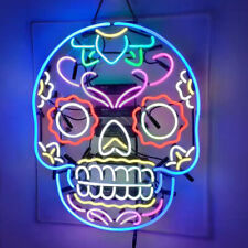US STOCK Tattoo Design Skull Neon Signs 24x20 Beer Bar Man Cave Decor Gift picture