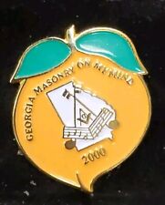 2000 Georgia Masonry On My Mind Lapel Hat Pin Masonic Lodge picture
