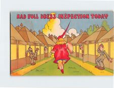 Postcard Had Full Dress Inspection Today with Lady Soldiers Tent Comic Art Print picture