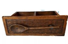 Vintage Wooden Spoon Drawer Handmade Two Compartment Cottagecore picture