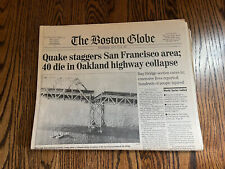 1989 October 18th  The Boston Globe Newspaper - San Francisco Earthquake picture
