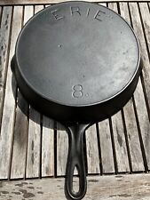 Antique Erie (Griswold) cast iron skillet No. 8 2nd series 10 inch cracked :( picture