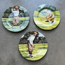 “Golfer” Set Of 3 Limited Edition Limoges Godinger Porcelain Collectors Plates picture