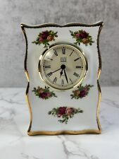 Vintage Royal Albert Bone China England Old Country Roses Mantel Shelf Clock picture