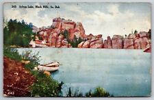 Sylvan Lake Black Hills Resort Boulders South Dakota C1910's Postcard M1 picture