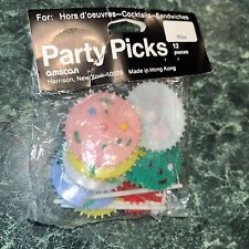 VTG Amscan Party Supplies Plastic Picks Cocktail Umbrellas Hors d’oeuvres picture