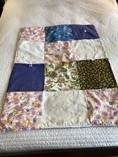 ADORABLE Handmade Patchwork Floral Cotton Child Baby Quilt Blanket  31” X 42” picture