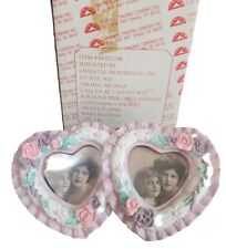 Vintage Double Heart 1980's ceramic Picture Frame. picture