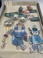 Midwest By Cannon Falls Easter Lot Ornaments Bunny Wood Pull String Figure Vtg picture
