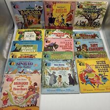 Lot of 9 Vintage Walt Disney Disneyland Read Along Books And Records 33 1/3 RPM picture